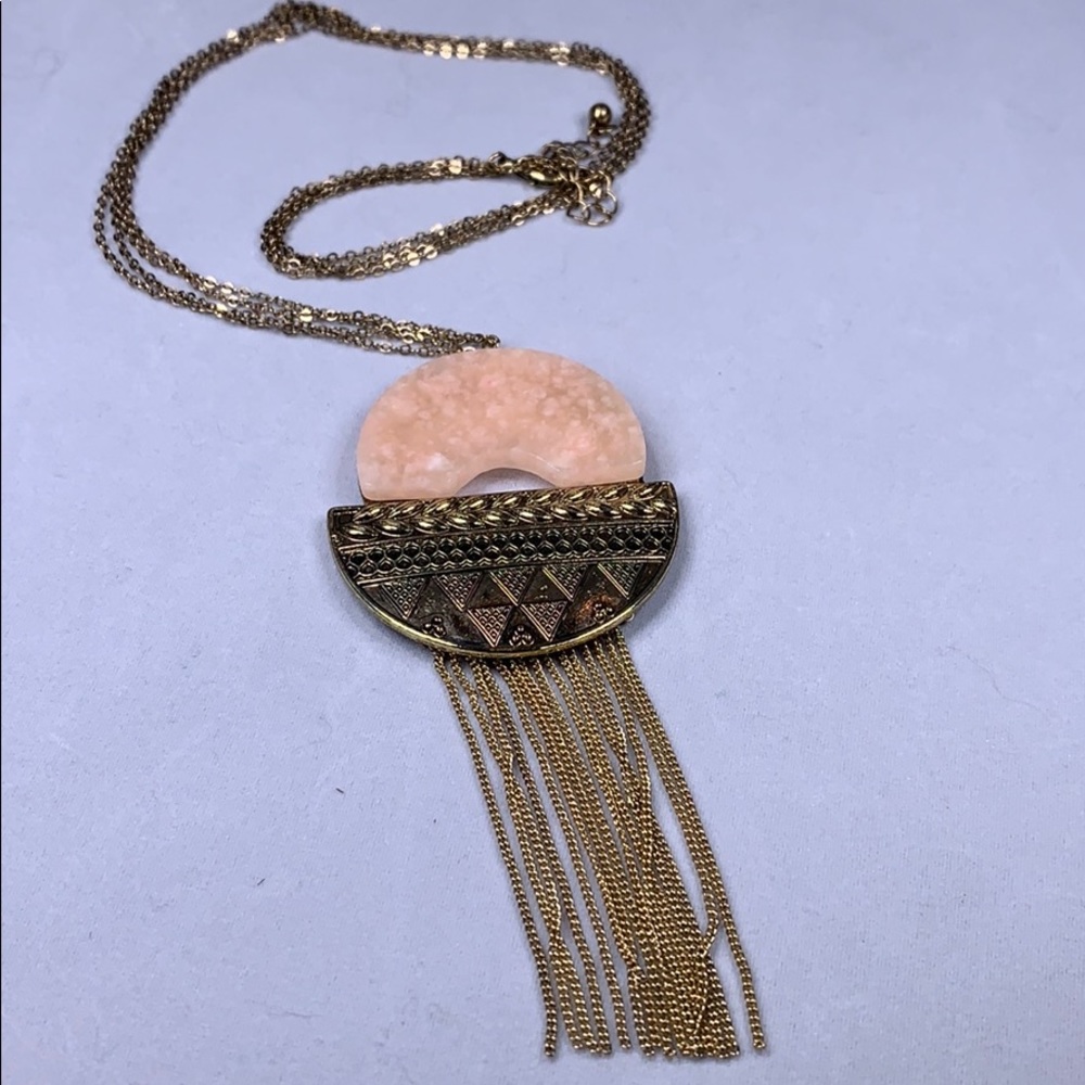 Vintage pink resin necklace